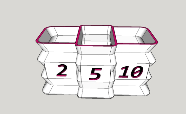 Раздельная копилка под мелочь 2 - 5 - 10